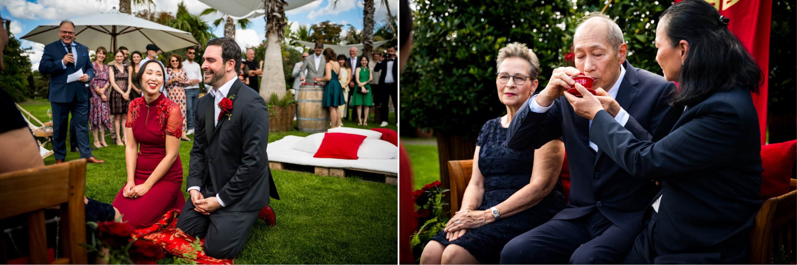 Teezeremonie bei einer Trauung im Glashaus Decher