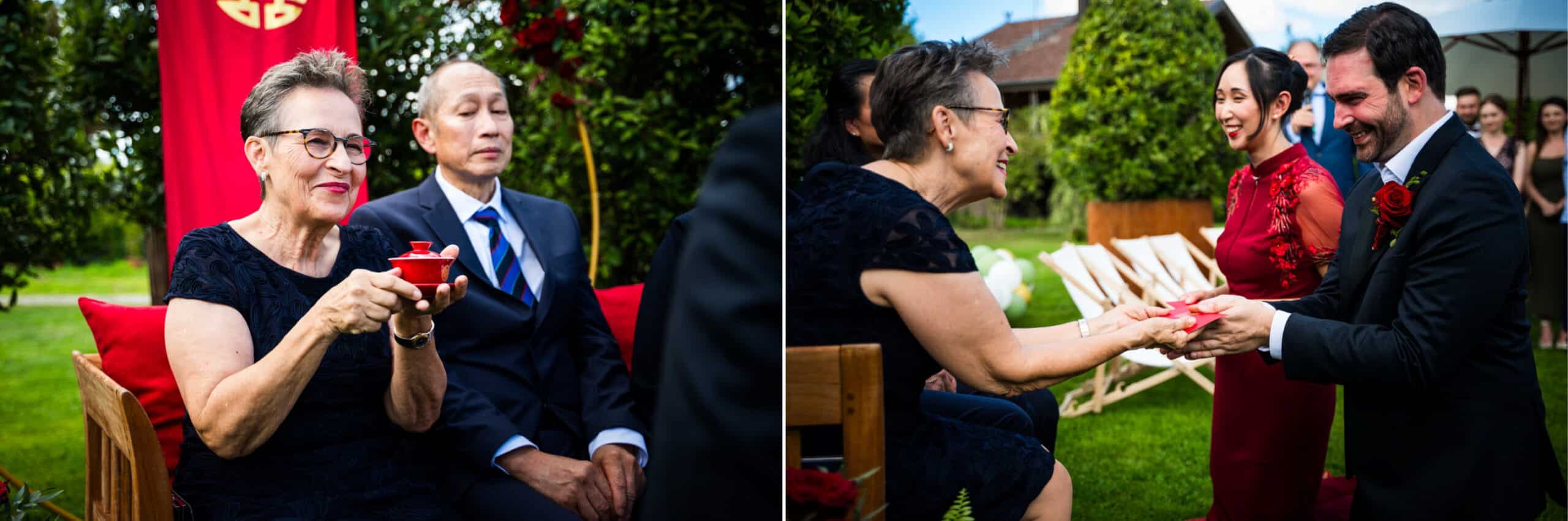 Teezeremonie bei einer Trauung im Glashaus Decher