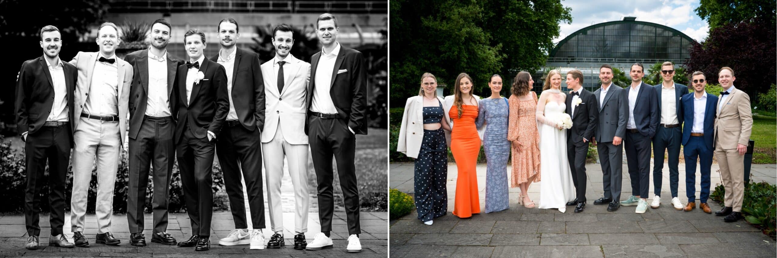 Gruppenbild vor dem Standesamt Palmengarten in Frankfurt am Main